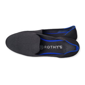 Rothy’s Black Loafer Flats w/ Blue Halo on Heels Women's Size 7.